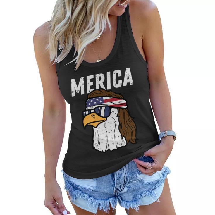 Merica Bald Eagle Mullet Sunglasses Fourth July 4Th Patriot Cool Gift V2 Women Flowy Tank