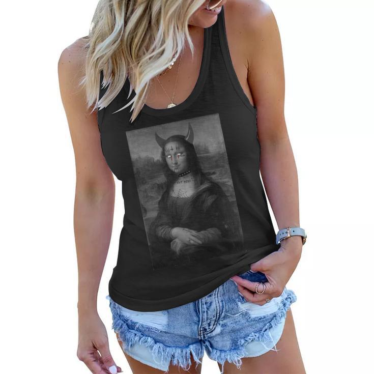 Mona Lisa Devil Painting Tshirt Women Flowy Tank