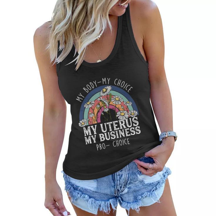 My Body Choice Mind Your Own Uterus Shirt Floral V2 Women Flowy Tank