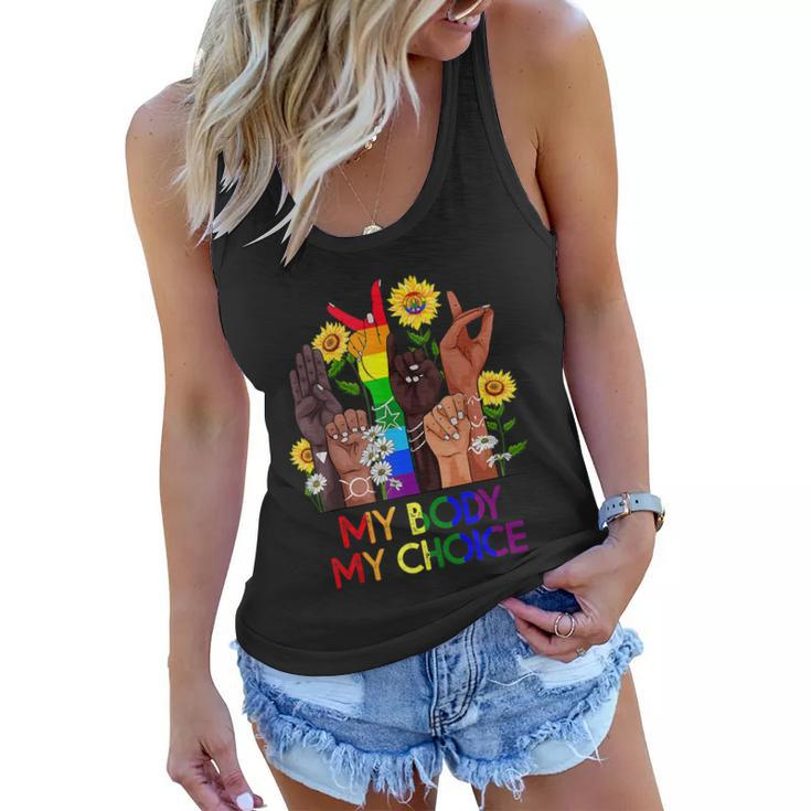 My Body My Choice_Pro_Choice Reproductive Rights Colors Design Women Flowy Tank