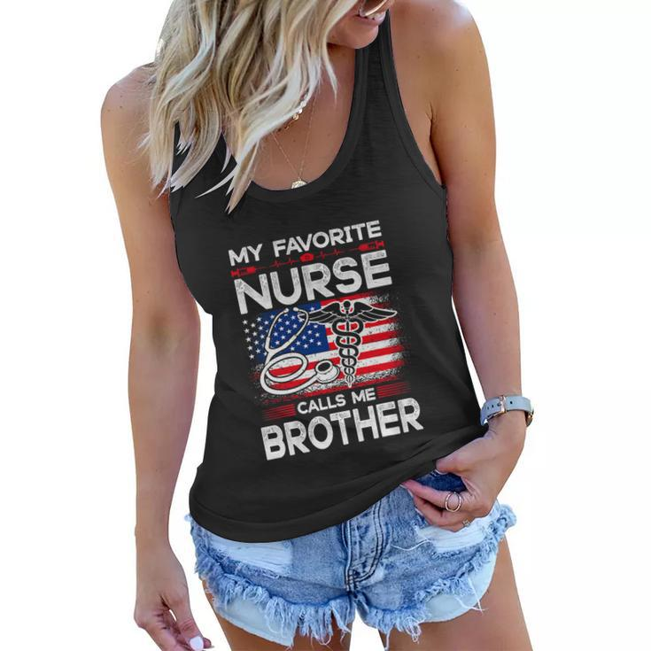 My Favorite Nurse Calls Me Brother For 4Th Of July Women Flowy Tank