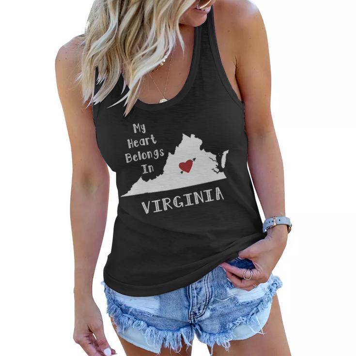 My Heart Belongs In Virginia Women Flowy Tank