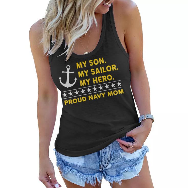 My Son My Sailor My Hero Proud Navy Mom Women Flowy Tank