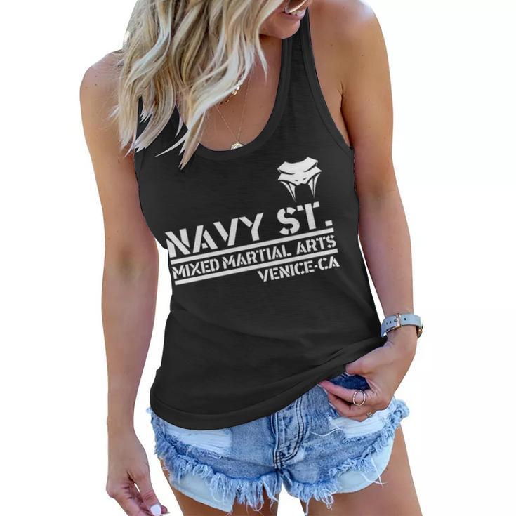 Navy St Mix Martial Arts Venice California Snake Logo Tshirt Women Flowy Tank