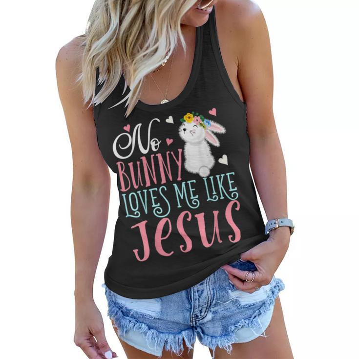 No Bunny Loves Me Like Jesus Christian Easter Girls Gifts  Women Flowy Tank