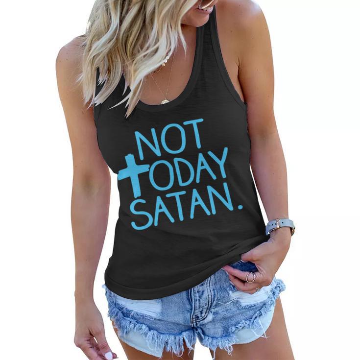 Not Today Satan Jesus Cross Tshirt Women Flowy Tank