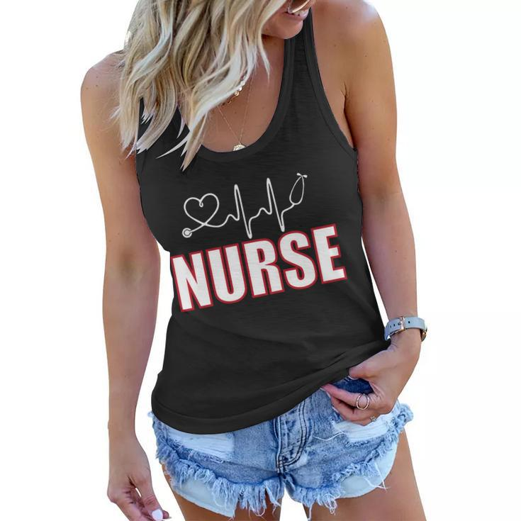 Nurse Heartbeat Logo Tshirt Women Flowy Tank
