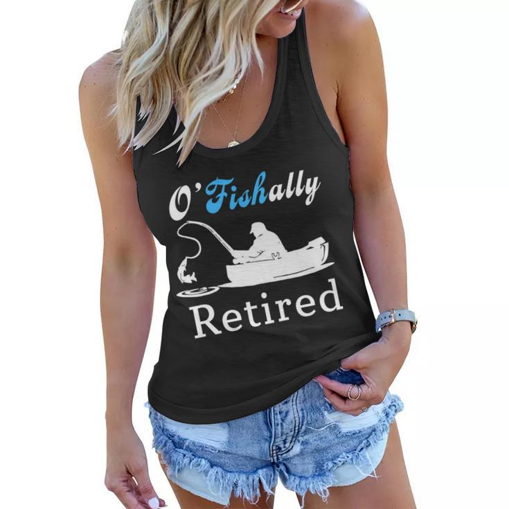Ofishally Retired Funny Fisherman Retirement Women Flowy Tank