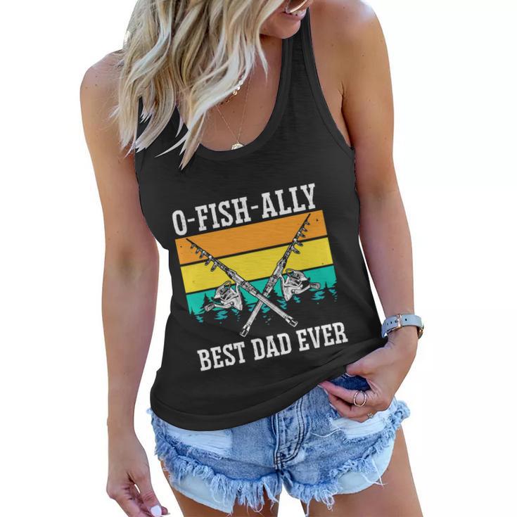 Ofishally The Best Dad Fisherman Lover Funny Women Flowy Tank