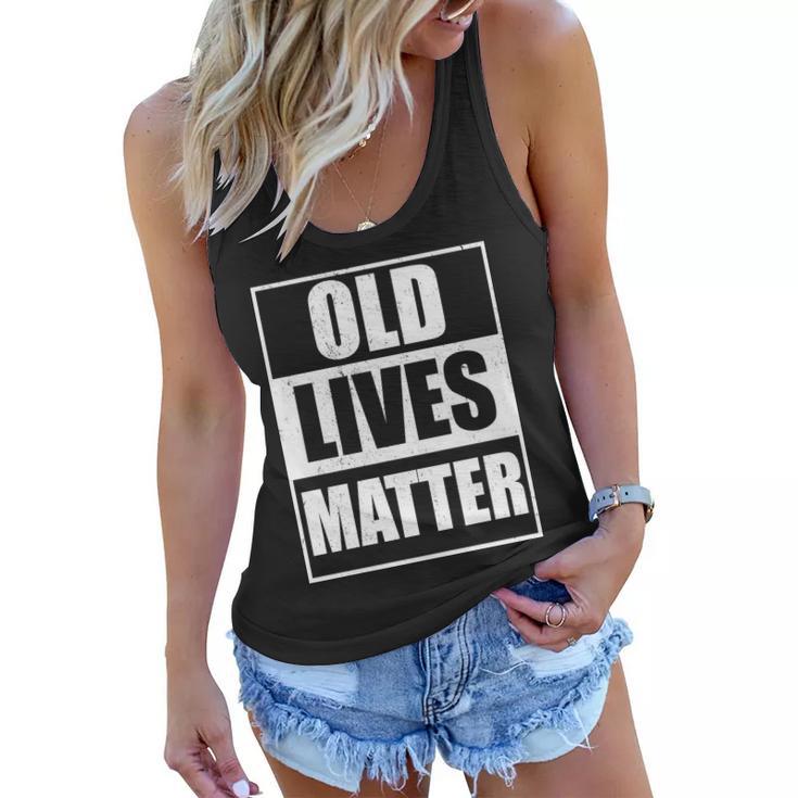 Old Lives Matter Distressed Logo Tshirt Women Flowy Tank