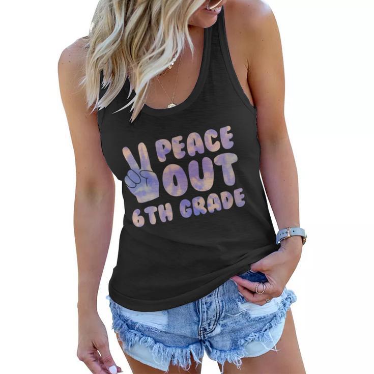 Peace Out 6Th Grade 2022 Graduate Happy Last Day Of School Cute Gift Women Flowy Tank