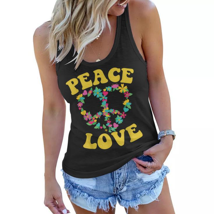 Peace Sign Love 60S 70S Tie Dye Hippie Halloween Costume  V7 Women Flowy Tank