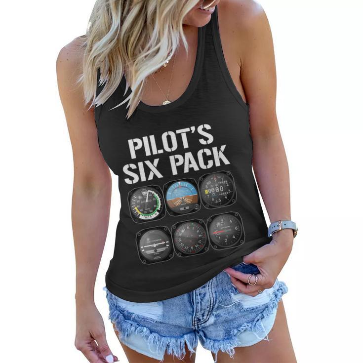 Pilots Six Pack Gift Funny Pilot Aviation Flying Gift Women Flowy Tank