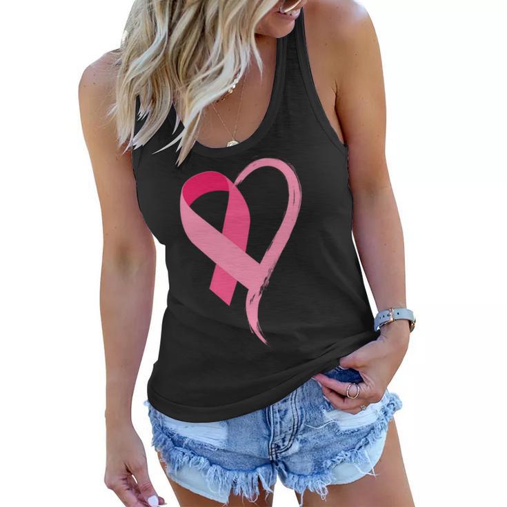 Pink Ribbon Of Love Breast Cancer Awareness Tshirt Women Flowy Tank