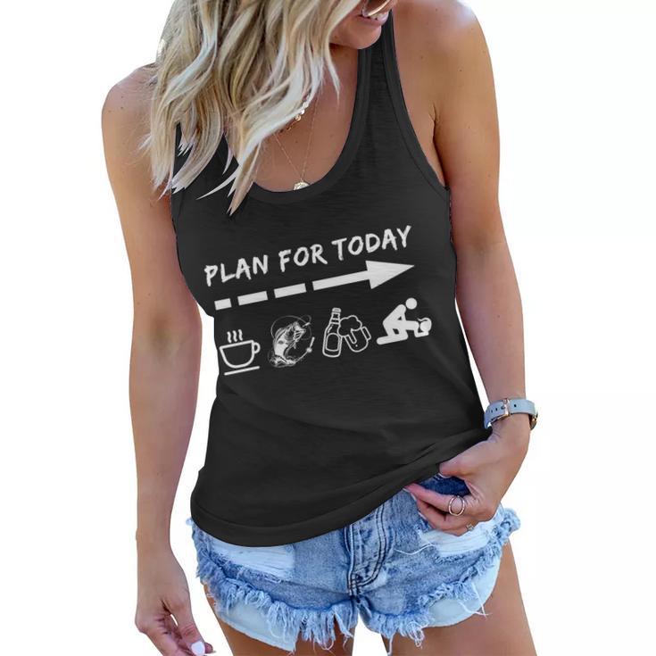 Plan For Today Coffee Fishing Beer Sex Tshirt Women Flowy Tank