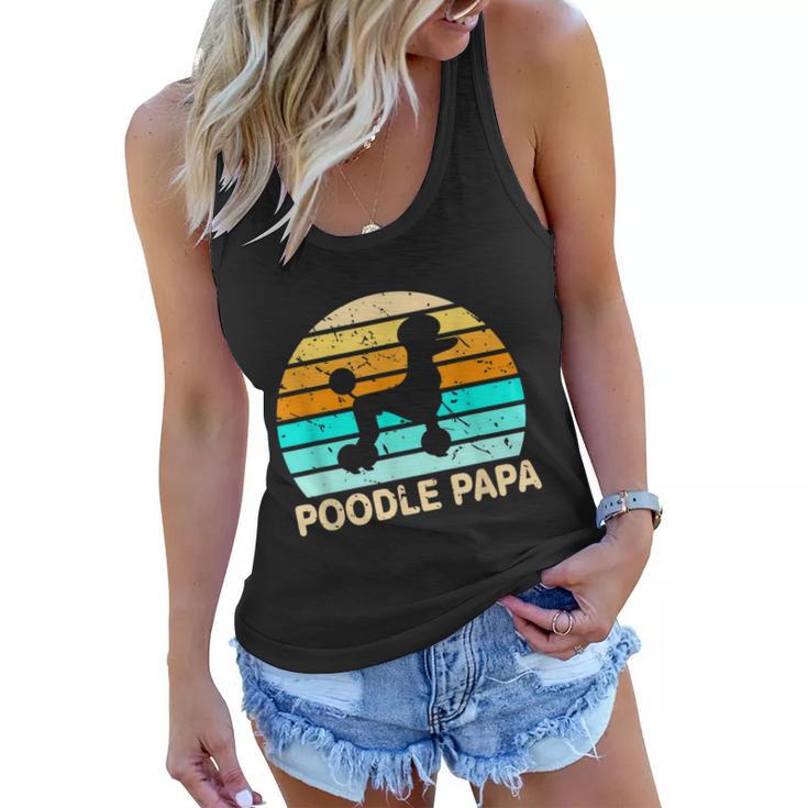 Poodle Papa Dog Lover Grandfather Retirement Poodle Women Flowy Tank