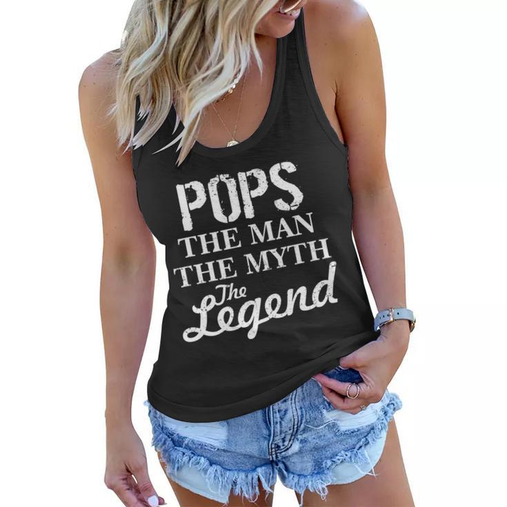 Pops The Man Myth Legend Women Flowy Tank