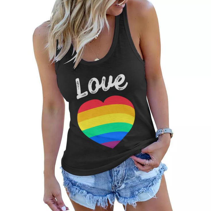 Pride Month Funny Rainbow Heart Gay And Lgbt Women Flowy Tank