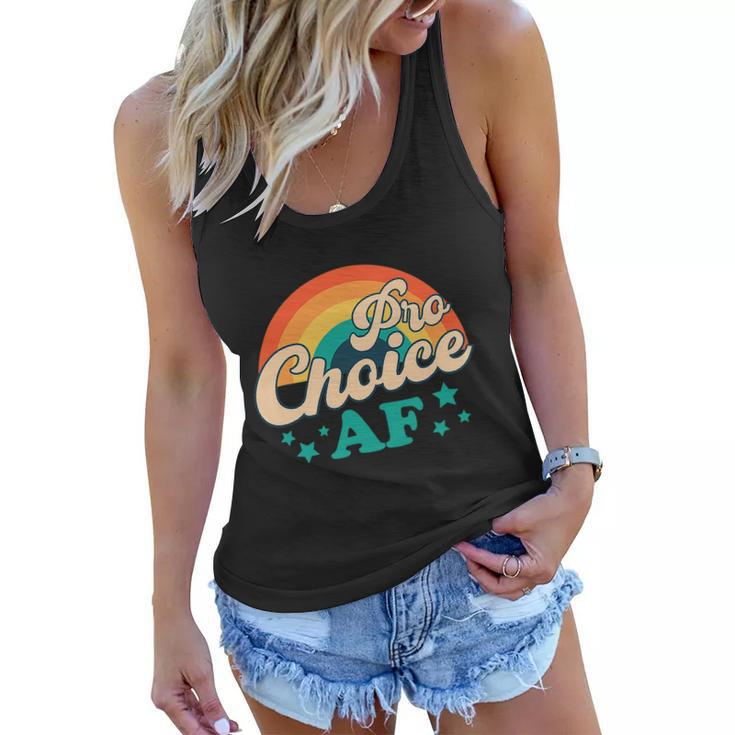 Pro Choice Af Reproductive Rights Rainbow Vintage Women Flowy Tank