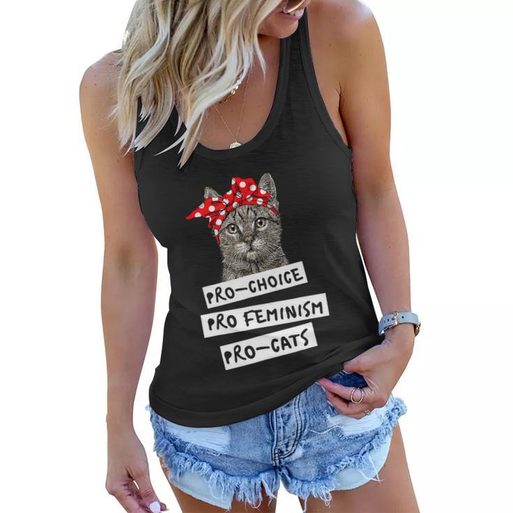 Pro Choice Pro Feminism Pro Cats Shirt Gift Women Flowy Tank