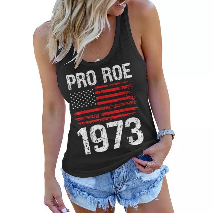 Pro Roe 1973 Reproductive Rights America Usa Flag Distressed  Women Flowy Tank