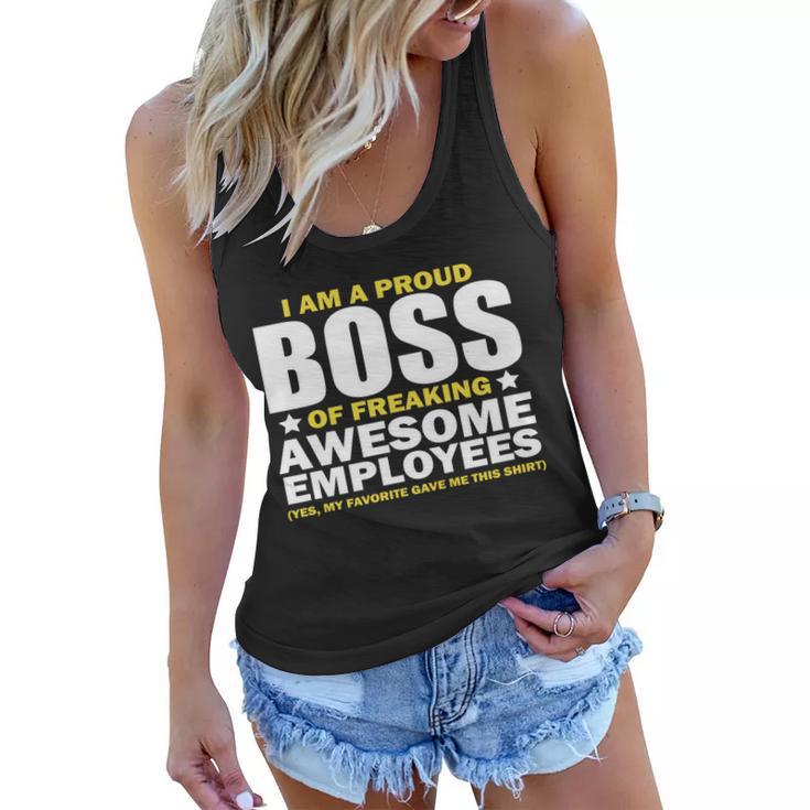 Proud Boss Of Freaking Awesome Employees Tshirt Women Flowy Tank