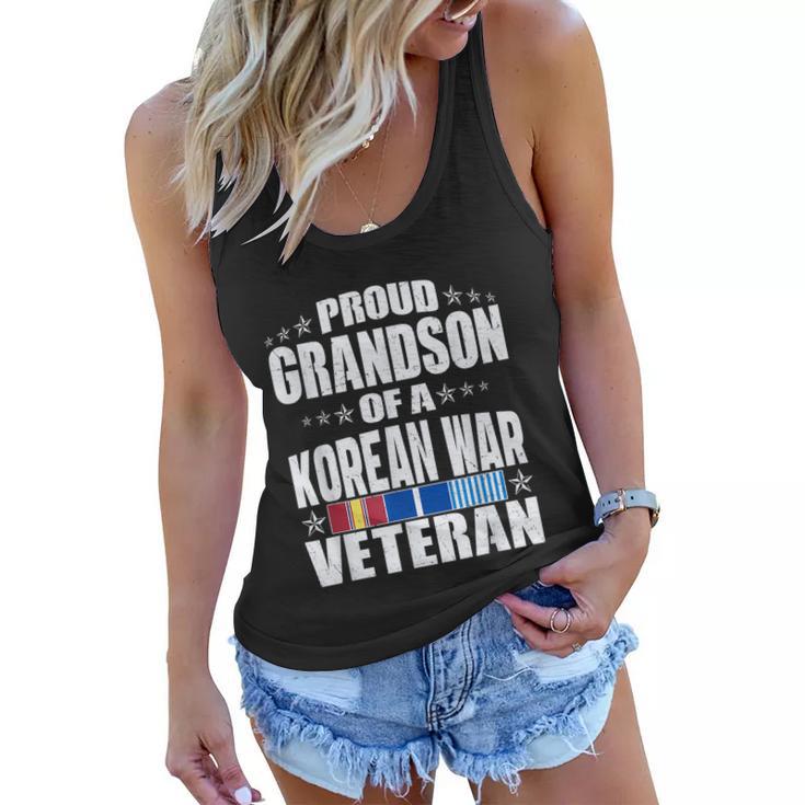 Proud Grandson Of Korean War Veteran Military Family Gift Women Flowy Tank