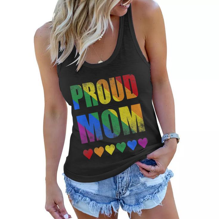Proud Mom Gay Lesbian Lgbtq Pride Rainbow Mothers Day Gift Women Flowy Tank
