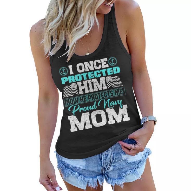 Proud Navy Mom V3 Women Flowy Tank