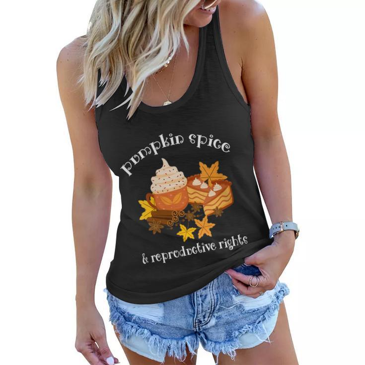 Pumpkin Spice And Reproductive Rights Fall Coffee Feminist Gift Women Flowy Tank