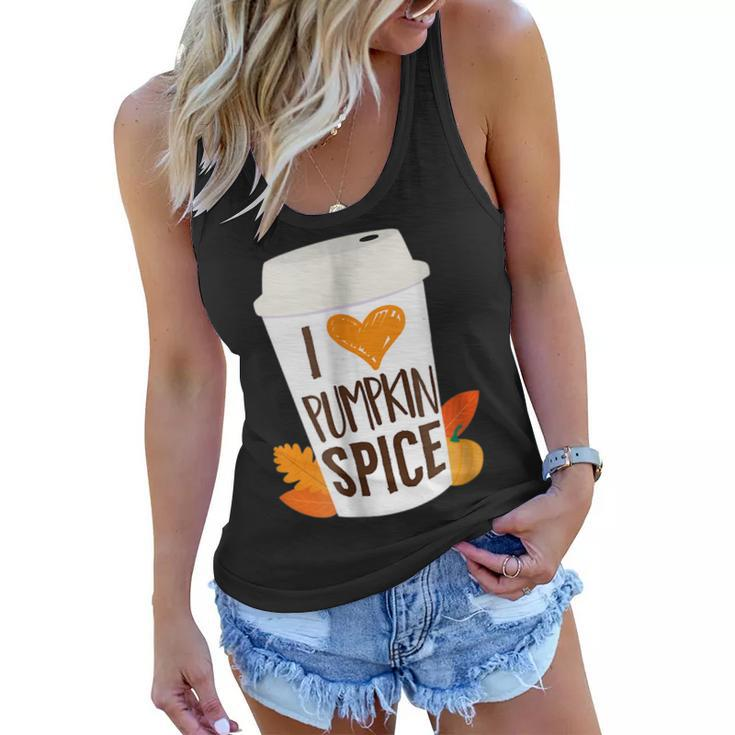 Pumpkin Spice Coffee Latte Fall Autumn Season And Halloween  Women Flowy Tank