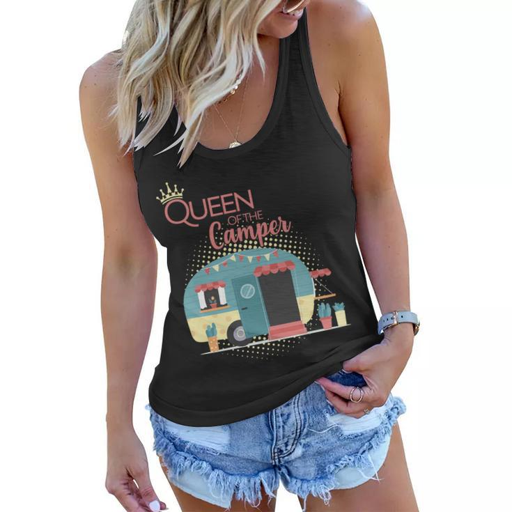 Queen Of The Camper Tshirt Women Flowy Tank