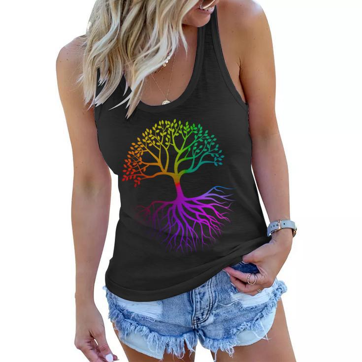 Rainbow Colorful - Tree Of Life Tshirt Women Flowy Tank