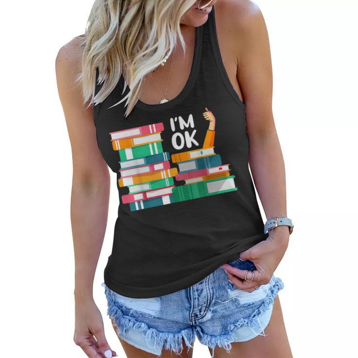 Reading Book Lovers Im Ok National Book Lovers Day  Women Flowy Tank