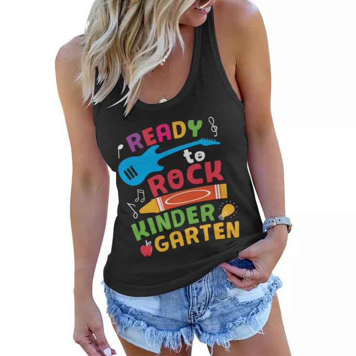 Ready To Rock Kindergarten Cray On Back To School First Day Of School Women Flowy Tank