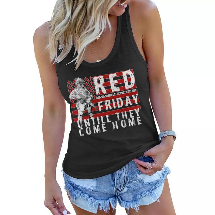 Red Friday Until They All Come Home Support Our Veterans Tshirt Women Flowy Tank