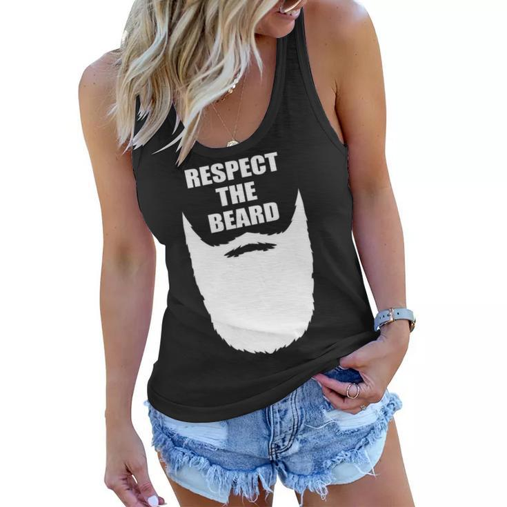 Respect The Beard Funny Bearded Tshirt Women Flowy Tank