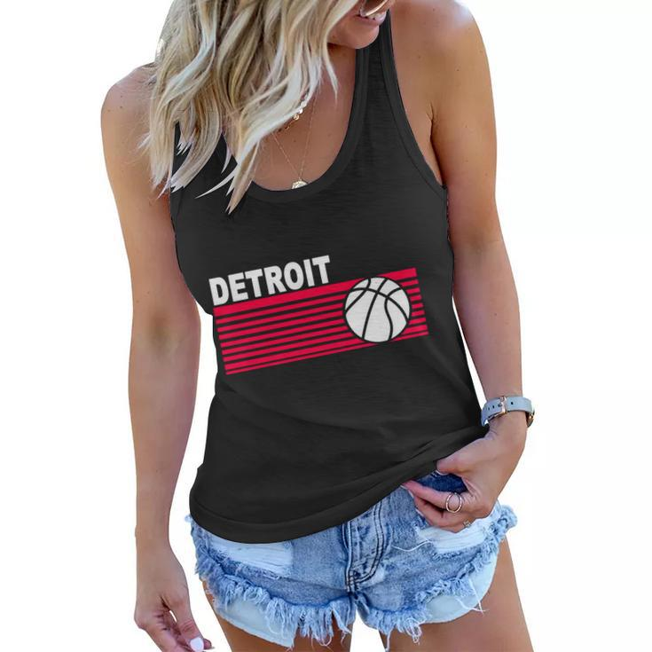 Retro Detroit Basketball Classic Logo Women Flowy Tank