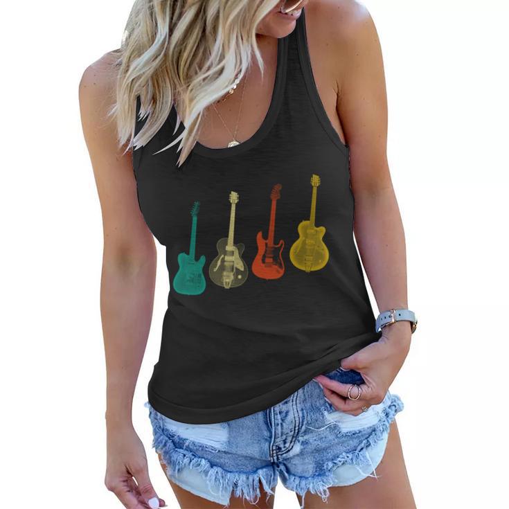 Retro Electric Guitar Women Flowy Tank