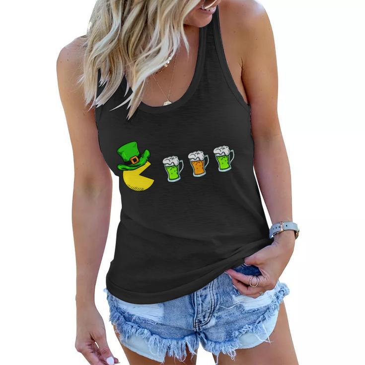 Retro St Patricks Day Drinking Game Tshirt Women Flowy Tank