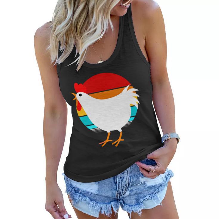 Retro Vintage Chicken V2 Women Flowy Tank