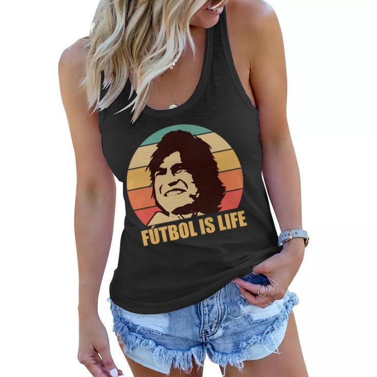Retro Vintage Futbol Is Life Tshirt Women Flowy Tank