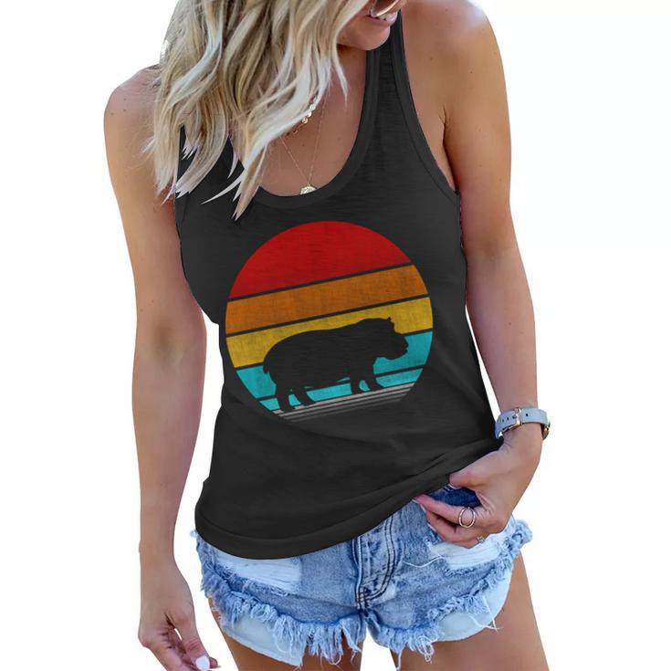 Retro Vintage Hippopotamus Women Flowy Tank