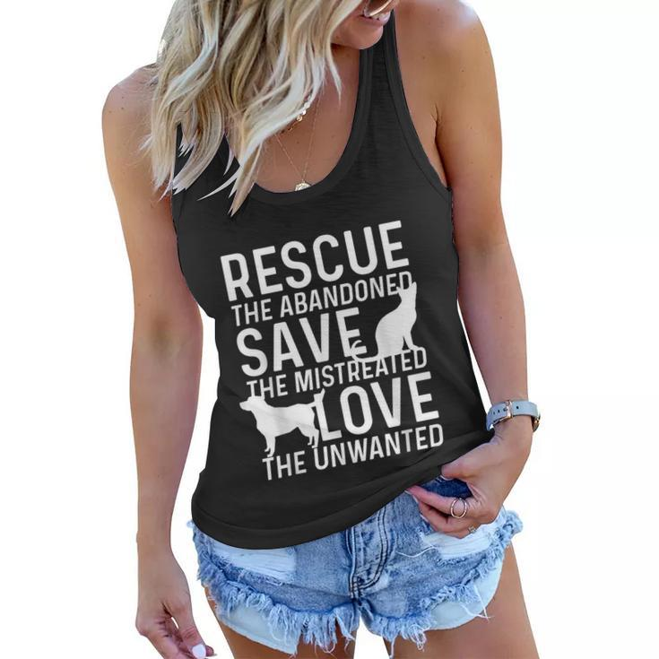 Save Love Rescue Animals Rescue Adopt Dog Lovers Women Flowy Tank
