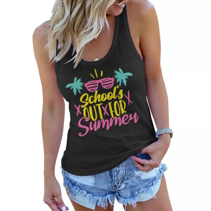 Schools Out For Summer Teacher Cool Retro Vintage Last Day Women Flowy Tank