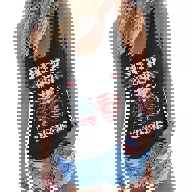 Shut Up Liver Youre Fine 4Th Of July Beer Drinking Drunk   Women Flowy Tank