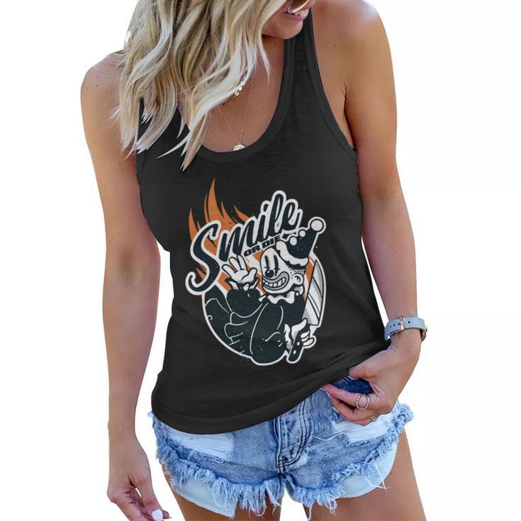 Smile Or Die Scary Clown Halloween Women Flowy Tank