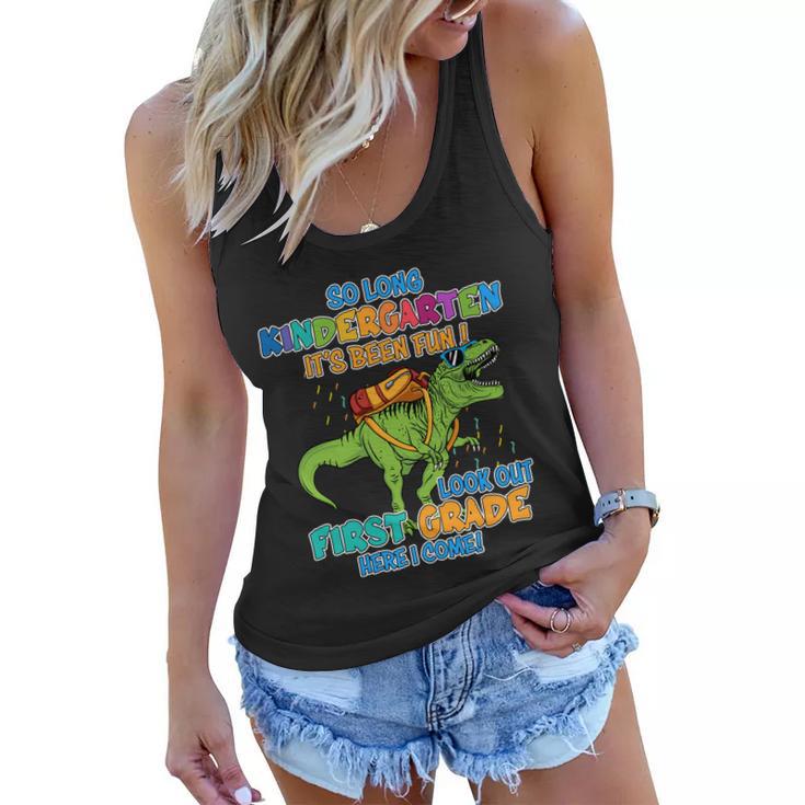 So Long Kindergarten Its Been Fun T_Rex Back To School Women Flowy Tank