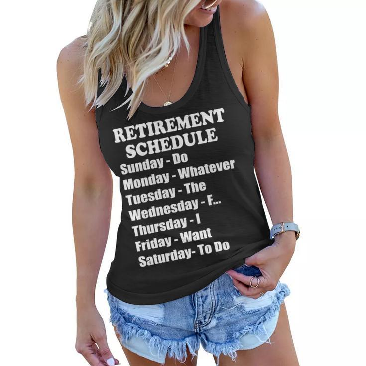 Special Retiree Gift - Funny Retirement Schedule Tshirt Women Flowy Tank