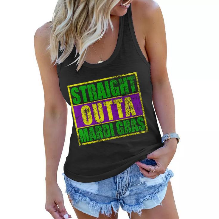 Striaght Outta Mardi Gras New Orleans Party T-Shirt Graphic Design Printed Casual Daily Basic Women Flowy Tank